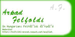 arpad felfoldi business card